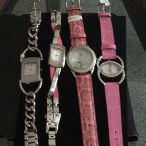 Bundled 4 Pink ribbon assorted styles of Watches.